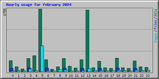 Hourly usage for February 2024