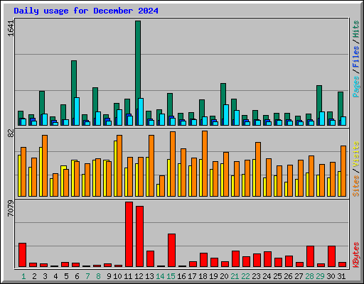Daily usage for December 2024