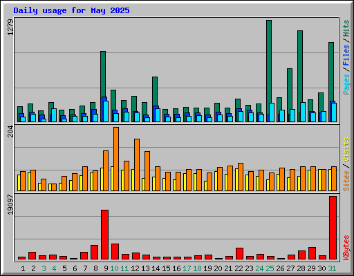 Daily usage for May 2025