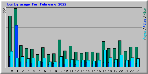 Hourly usage for February 2022