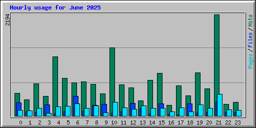 Hourly usage for June 2025