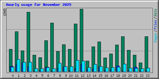 Hourly usage for November 2025